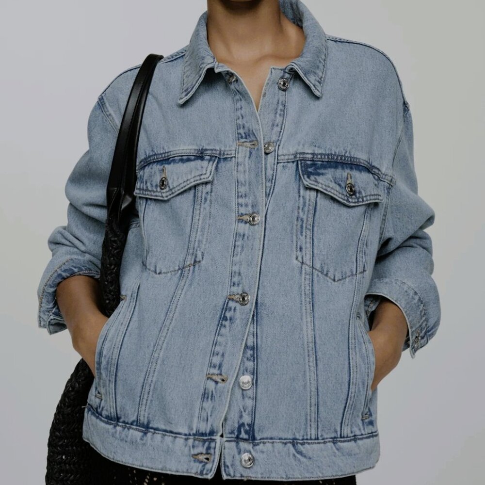 NWT Mango Oversized Denim Jacket Size M